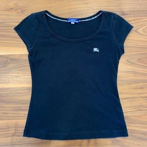 Burberry London Blue Label Black T-Shirt Size XS